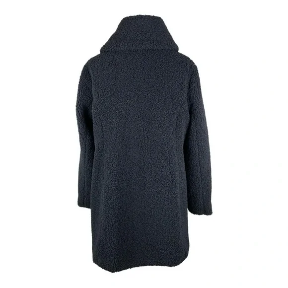 Cuddl Duds Black Curly Sherpa Shawl Collar Coat Sz XL - Picture 7 of 10